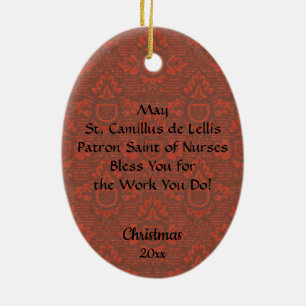 St. Camillus de Lellis (SAU 37; for Nurses) Oval Ceramic Ornament