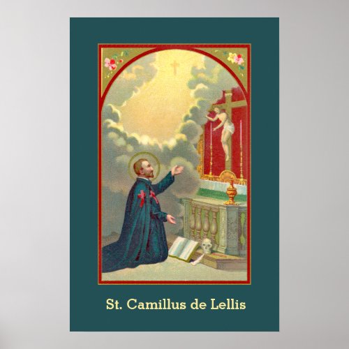 St Camillus Praying Before a Crucifix M 020 Poster