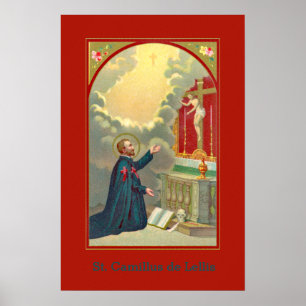St. Camillus Praying Before a Crucifix (M 020) Poster