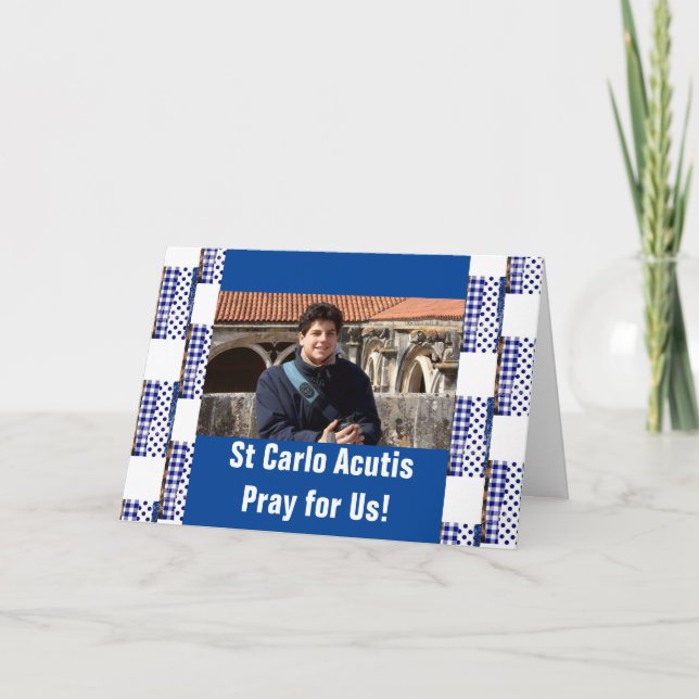 St Carlo Acutis Letterpress Thank You Card (Front)