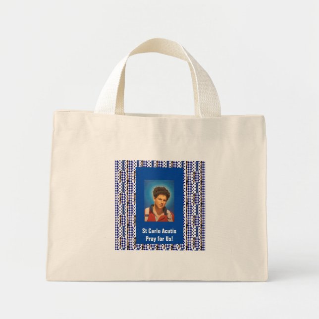 St Carlo Acutis Mini Tote Bag (Front)