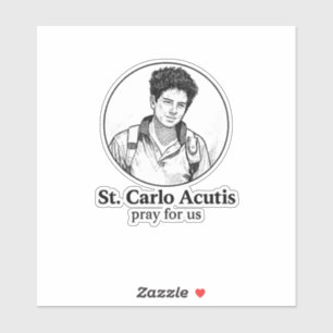 St. Carlo Acutis Religious Icon & Sketch Design  Sticker