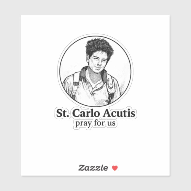 St. Carlo Acutis Religious Icon & Sketch Design  Sticker (Sheet)