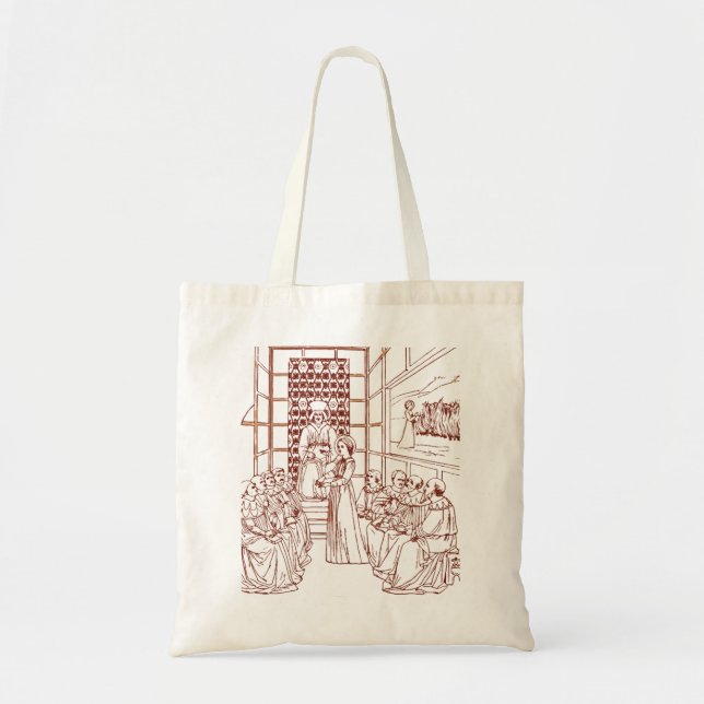 St Catherine Disputing with Scholars by Masolino Tote Bag (Front)