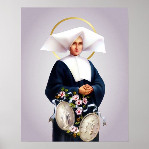 St Catherine Laboure Miraculous Medal   Poster