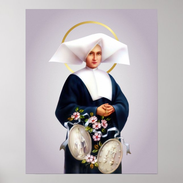 St Catherine Laboure Miraculous Medal   Poster (Front)