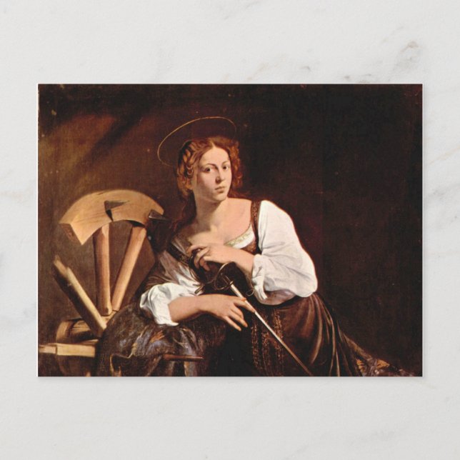 St. Catherine of Alexandria by Caravaggio Postcard (Front)