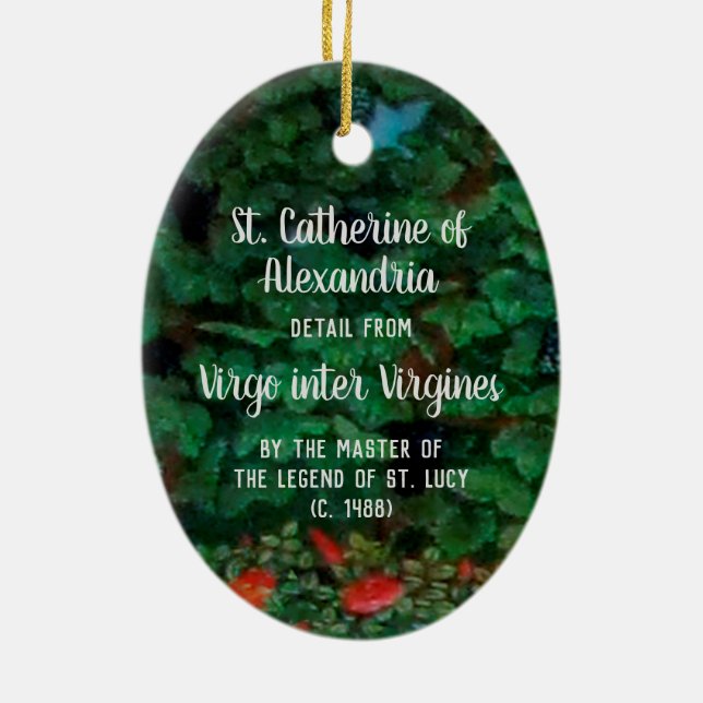 St. Catherine of Alexandria (detail; M 070) Ceramic Ornament (Back)