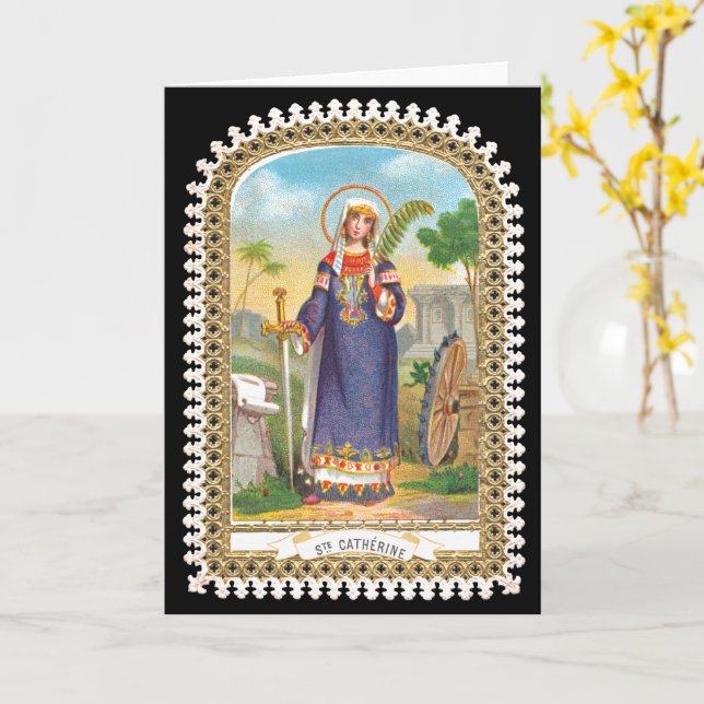 St. Catherine of Alexandria in Egyptian Dress Card (Yellow Flower)