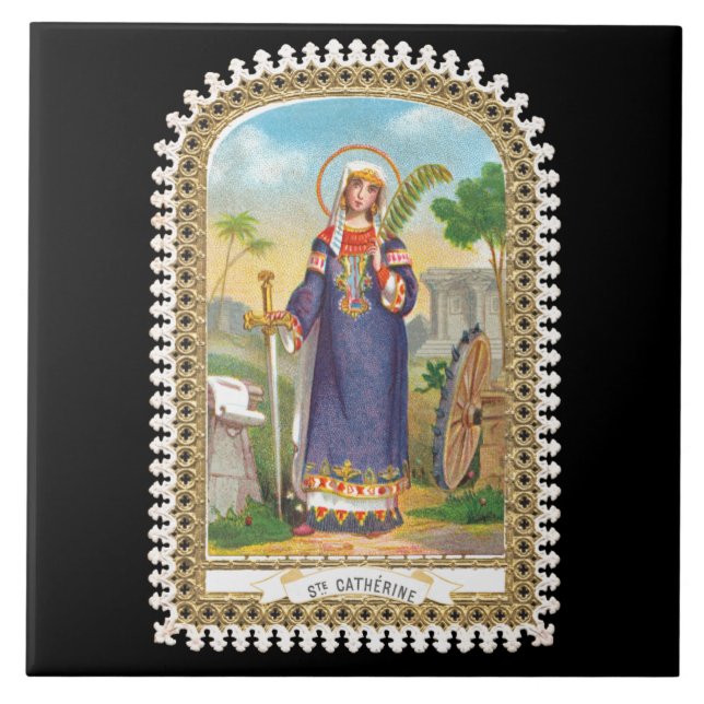 St. Catherine of Alexandria in Egyptian Dress Ceramic Tile (Front)