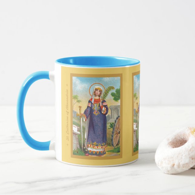 St. Catherine of Alexandria in Egyptian Dress Mug (With Donut)