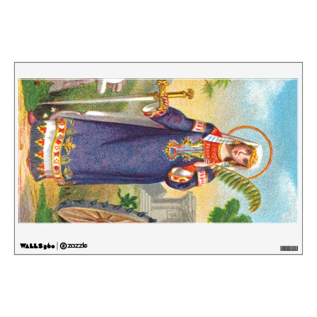 St. Catherine of Alexandria in Egyptian Dress Wall Decal (Front)