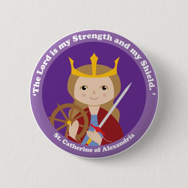 St. Catherine of Alexandria Pinback Button (Front)