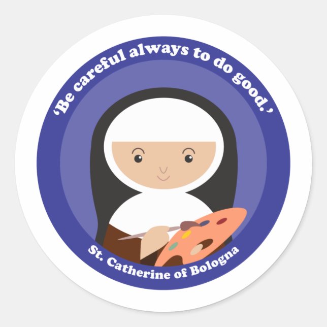 St. Catherine of Bologna Classic Round Sticker (Front)