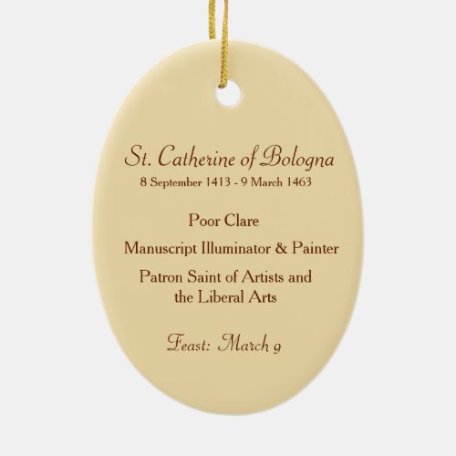 St Catherine of Bologna SAU 027 Ceramic Ornament
