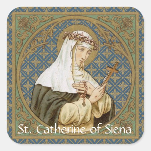 St Catherine of Siena BK 19 Square Sticker