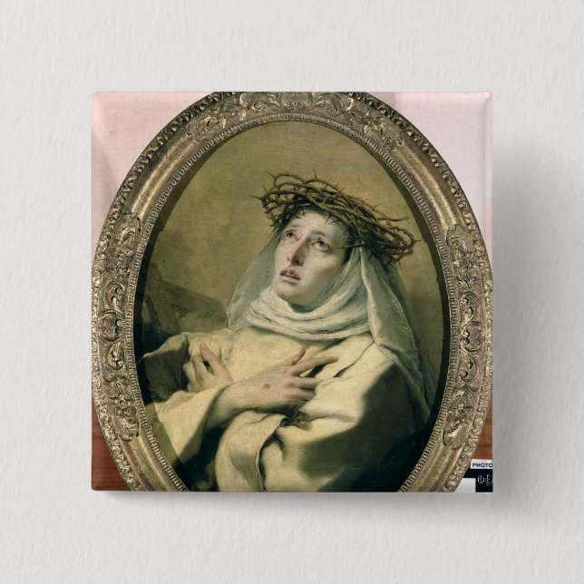St. Catherine of Siena , c.1746 Pinback Button (Front)
