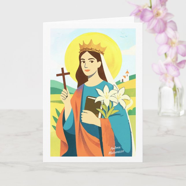 St. Catherine of Siena  Card (Orchid)