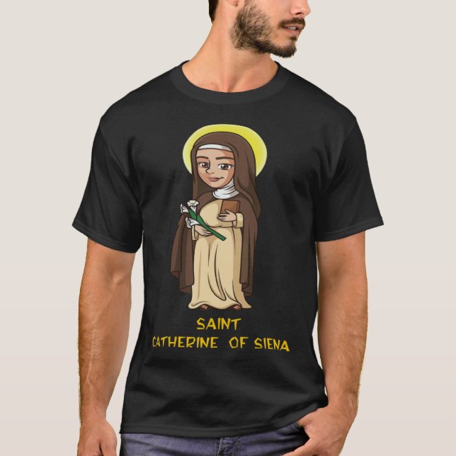 St.Catherine of Siena Catholic Purity Girls Teens T-Shirt (Front)