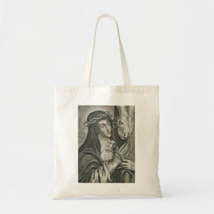 St. Catherine of Siena Crucifixion Art Noir Faith Tote Bag
