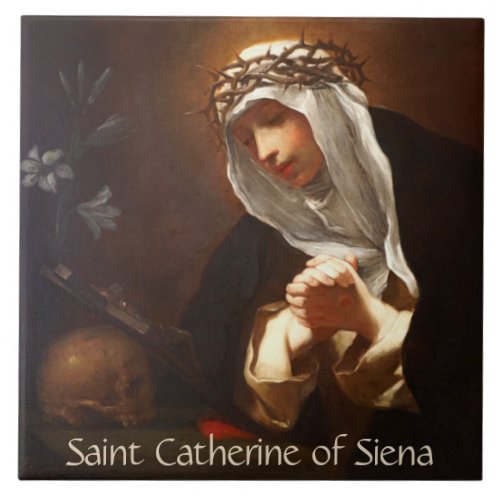 St Catherine of Siena Franceschini Ceramic Tile