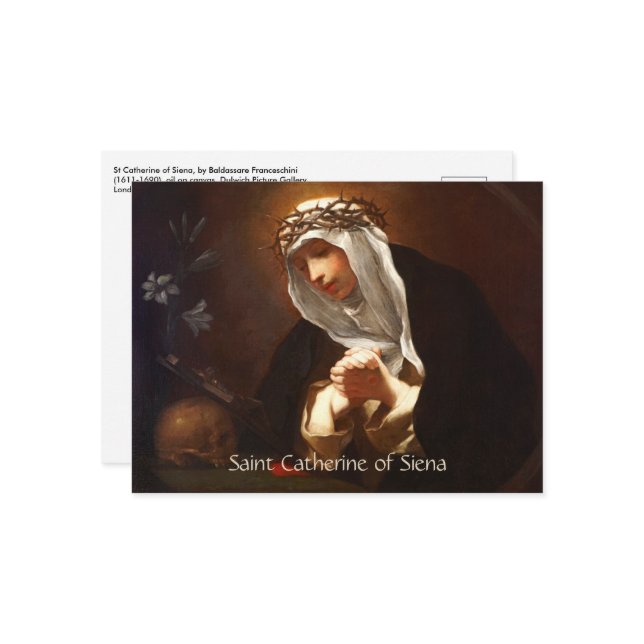 St. Catherine of Siena (Franceschini) Horizontal Postcard (Front/Back In Situ)
