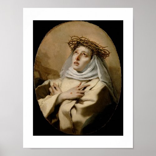 St Catherine of Siena Hl Katharina Siena Tiepolo Poster