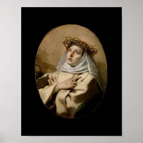 St Catherine of Siena Hl Katharina Siena Tiepolo Poster