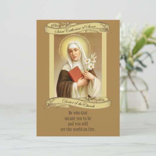 St. Catherine of Siena Prayer & Holy Card (Standing Front)