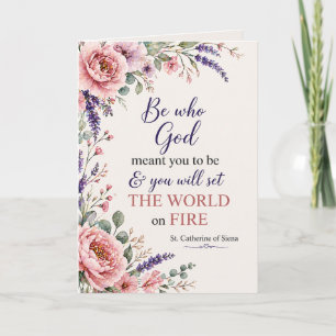 St Catherine of Siena Quote Floral Faith Blessing Card