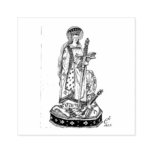 St Catherine of Siena Religious Rubber Stamp
