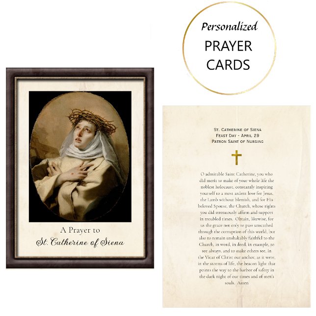 St. Catherine of Siena Roman Catholic Prayer Card  (Creator Uploaded)