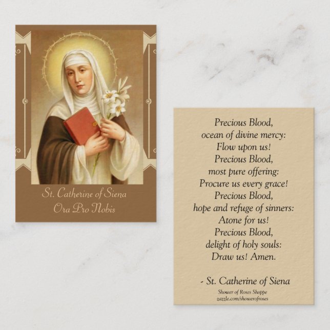 St. Catherine of Siena  Scripture Lilies Business Card (Front/Back)