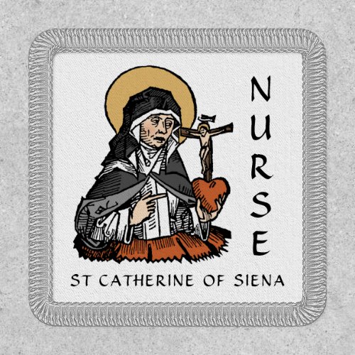 St Catherine of Siena with Crucifix_Topped Heart  Patch