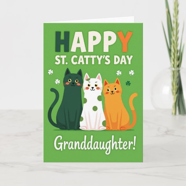 St Catty Day Granddaughter Card (Front)