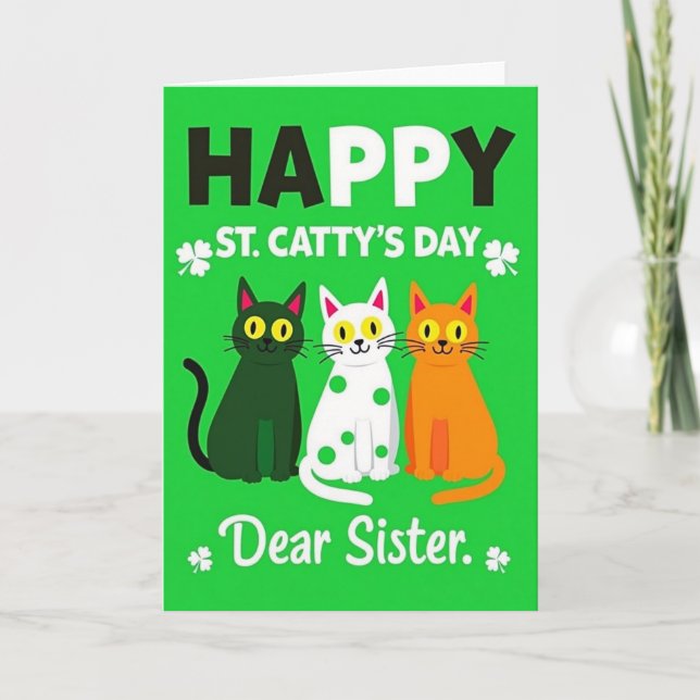 St Cattys Cats Sister Fun Card (Front)