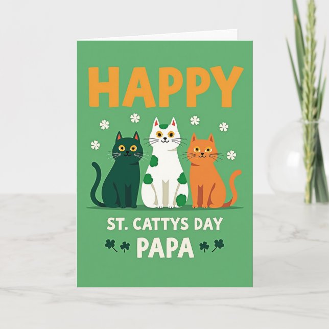St Cattys Day Faux Gold Foil Card (Front)