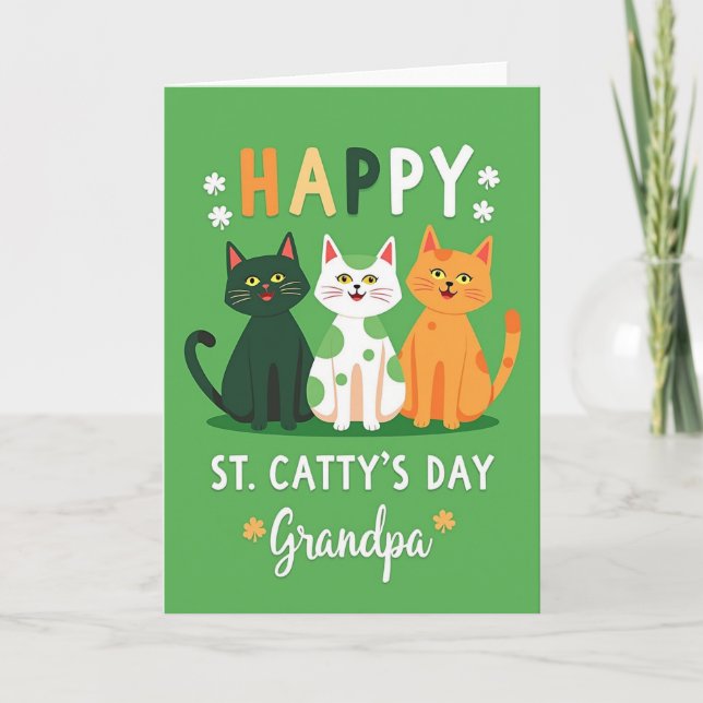 St Cattys Day Glitter Texture Card (Front)