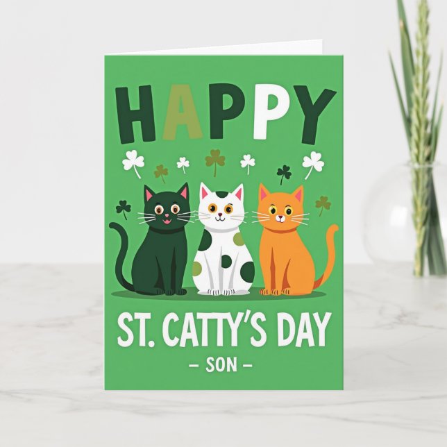 St Cattys Day Son Kraft Paper Look Card (Front)