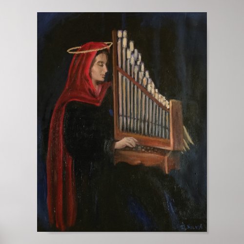 St Cecilia at the Organ Poster
