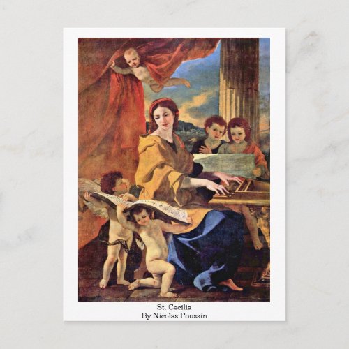 St Cecilia By Nicolas Poussin Postcard