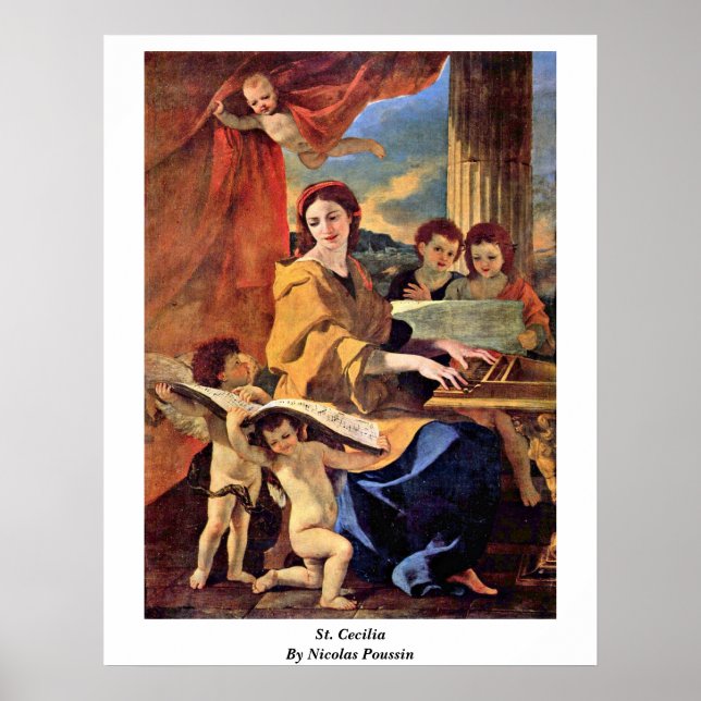 St. Cecilia By Nicolas Poussin Poster (Front)