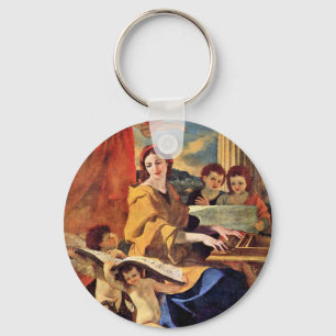 St. Cecilia By Poussin Nicolas (Best Quality) Keychain