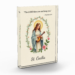 St Cecilia God's Peace and Blessings Scripture Acrylic Award