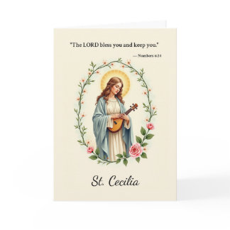 St Cecilia God's Peace and Blessings Scripture Card