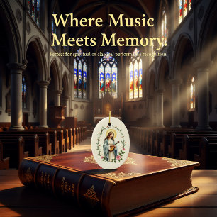 St Cecilia God's Peace and Blessings Scripture Ceramic Ornament