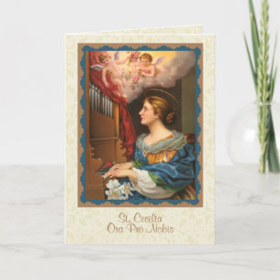 St Cecilia Patroness Of Musicians Vintage Image Greeting Cards 10 pc Set AR91 