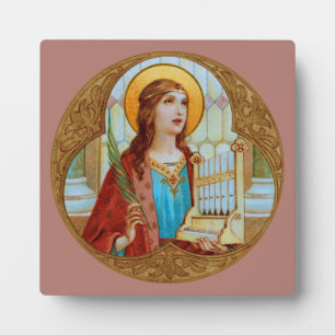 St. Cecilia of Rome (BK 003) 5.25"x5.25" Square Plaque