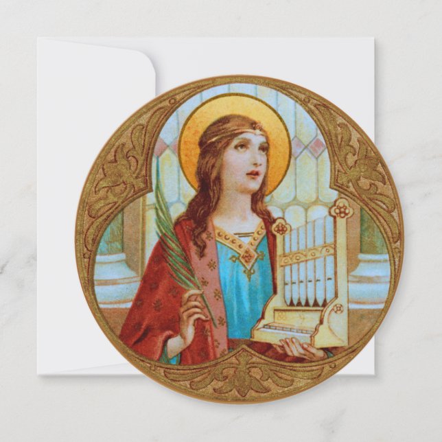 St. Cecilia of Rome (BK 003) Blank Greeting Card (Front)