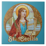 St. Cecilia Of Rome (bk 003) Ceramic Tile 1 at Zazzle